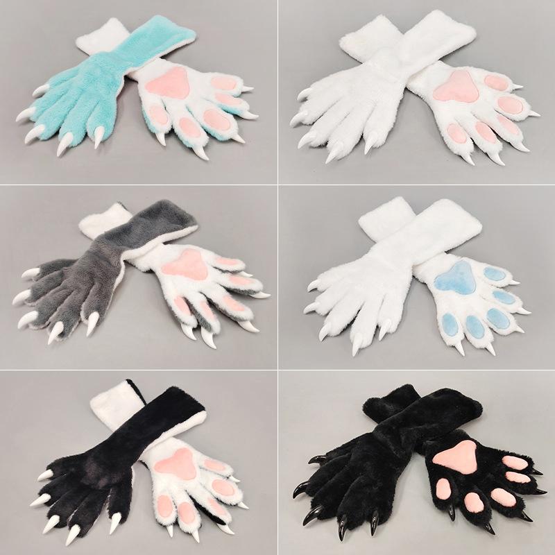 Artigli Animali per Fursuit Parti di Ricambio Furui Performance Cos Props Serie Kig Guanti Artigli Animali Elastici a Cinque Dita Aderenti