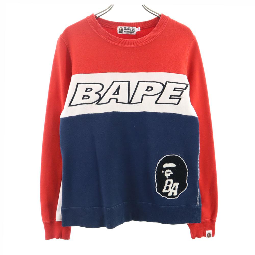 A BATHING APE Long Sleeve Sweat Trainer XS Back Brushed Men's Used