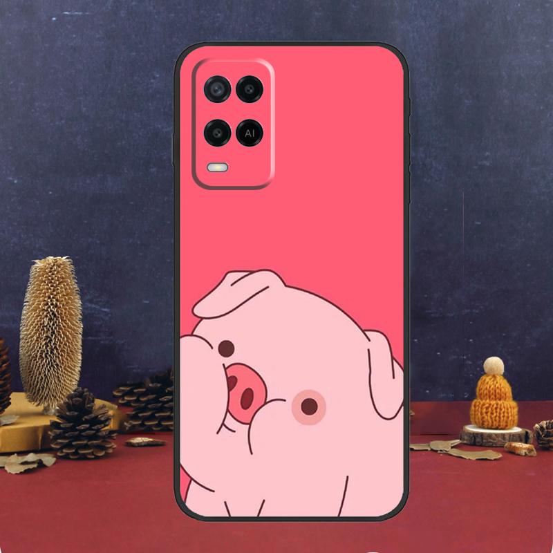 Cartoon Pig Case For Oppo A60 A80 A40 A6 A5 Pro A15 A16 A17 A57 A94 A74 A54 A76 A96 A18 A38 A58 A78 A98