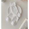 Women's Rolled Edge Mid-Calf Cotton Socks - Boneless, Elastic, Sweat-Absorbent, Breathable, Solid White, Versatile Slouch Design