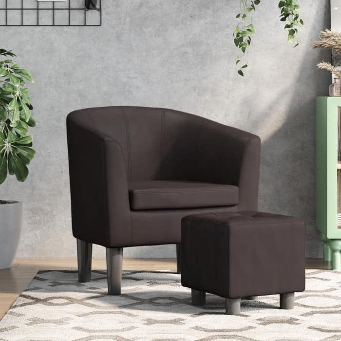 VidaXL Cabriolet Armchair with Footrest, Chair with Backrest, Seat with Armrests, Office Sofa Living Room Bedroom, 356493