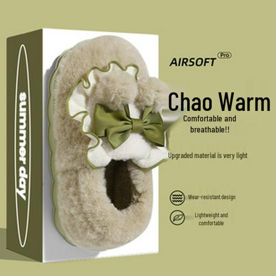 Men's and Women's Thick-Soled Velvet-Lined Cotton Slippers for Autumn & Winter