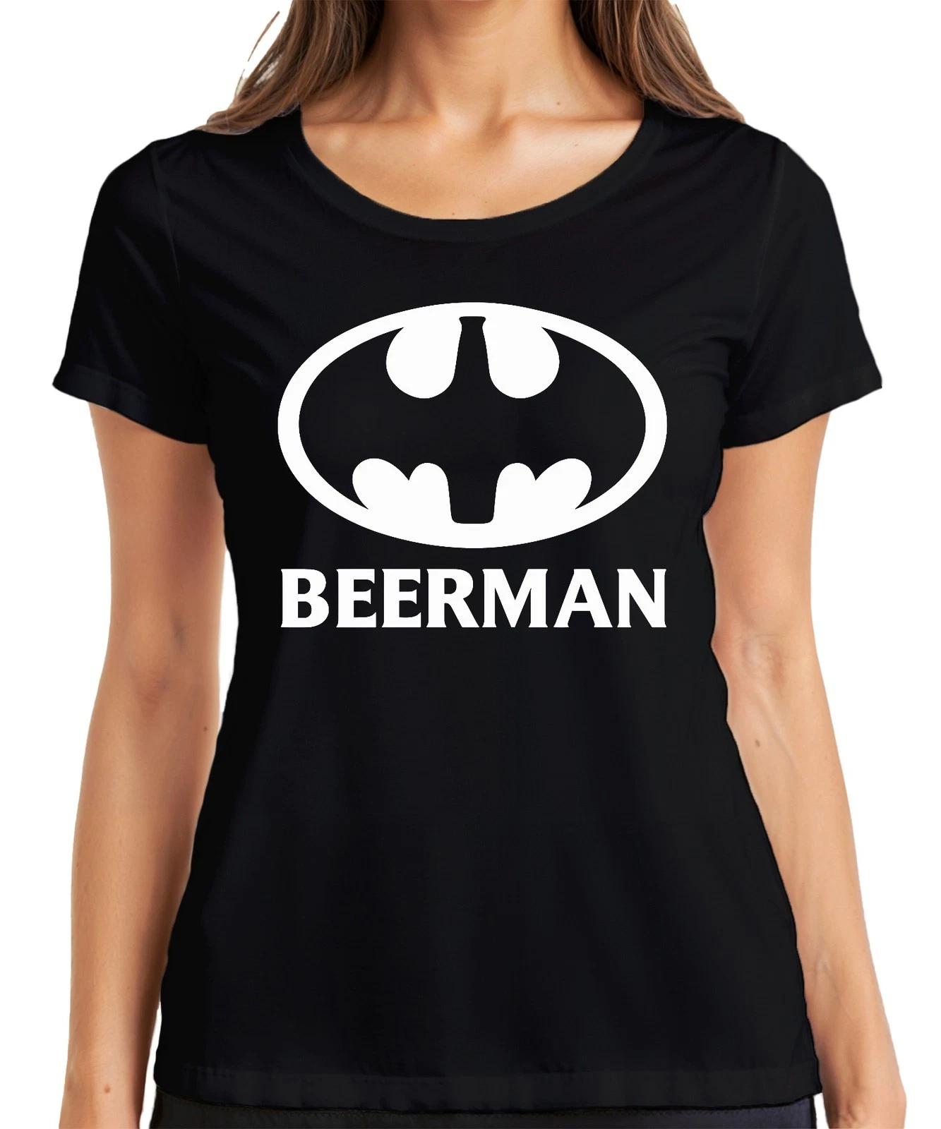 Beerman Bier Superheld Logo Party Geschenk Bierliebhaber Retro Damen T-Shirt XXXXL