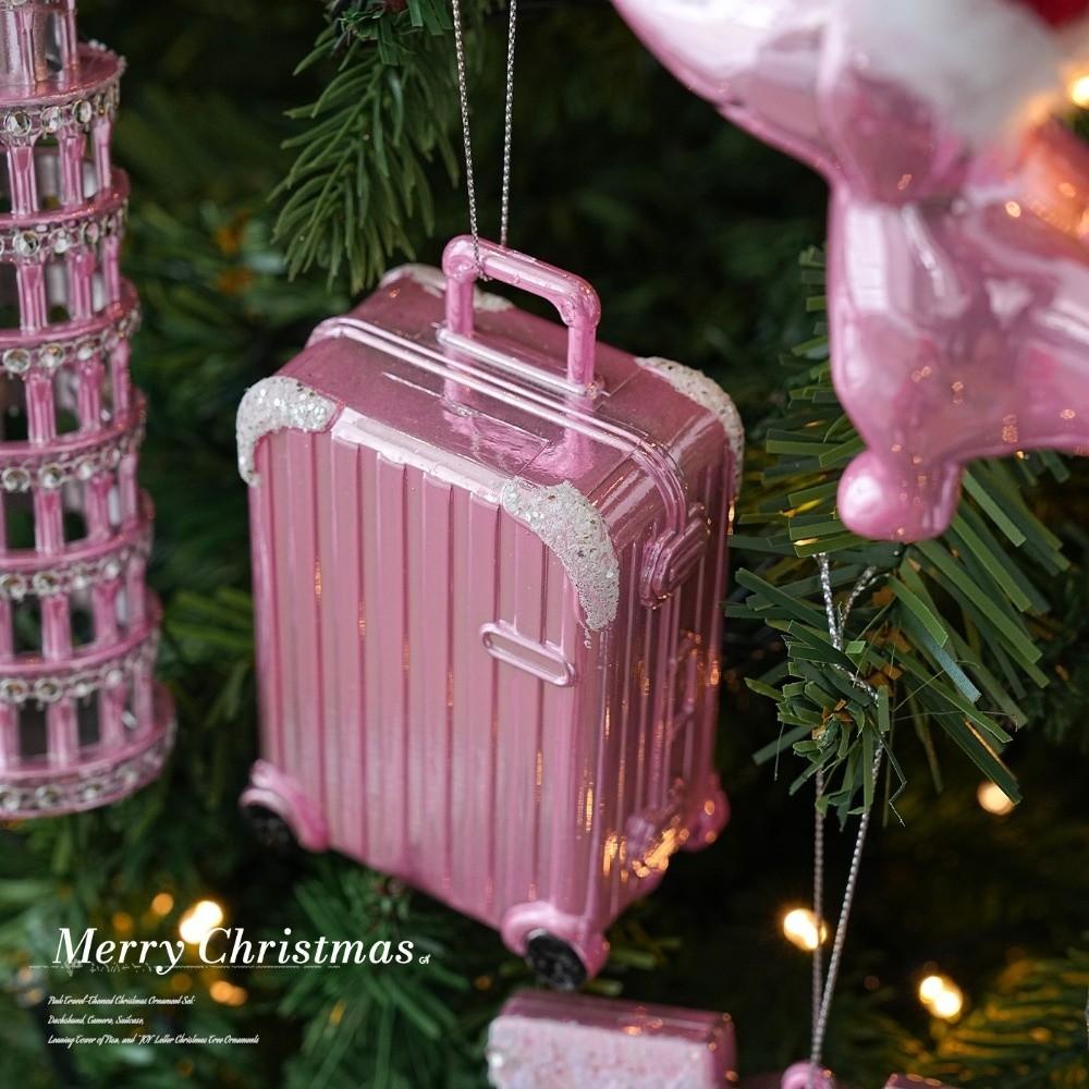 Glitter Accent Plastic Hanging Pendant Plastic Holiday Tree Decoration Christmas Tree Decor