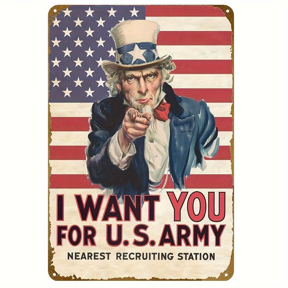 

Vintage Uncle Sam I Want You for US Army Metal Tin Sign Wall Decor 20x30cm（7.8x11.8inch）