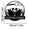 Metal Sign Swan Couple Personalized Wall Art Farmhouse Decor Gift