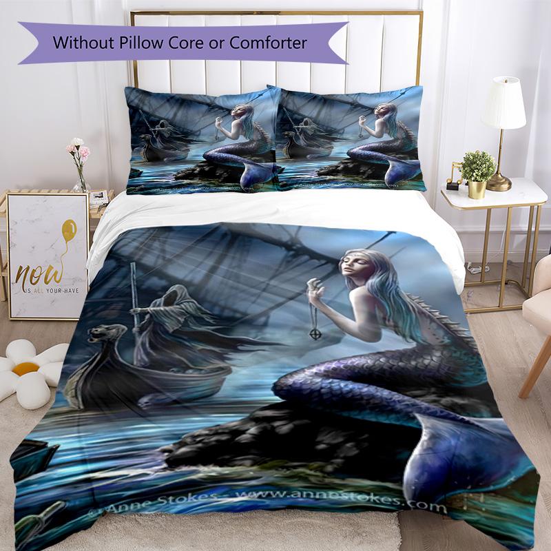 Set Biancheria da Letto Stile Gotico Traspirante Copripiumino con Federe Biancheria da Letto Decorativa per Camera da Letto Decorazione Casa Regalo di Compleanno