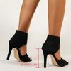 Knit Stiletto Sandals Women's Summer New Round Toe Open Toe Mesh Breathable Non-Slip Bag Heel Pump Shoes