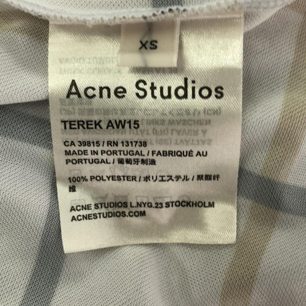 Acne Studios Grid pattern Long sleeve Cut XS White system TEREK AW15 Men's Used