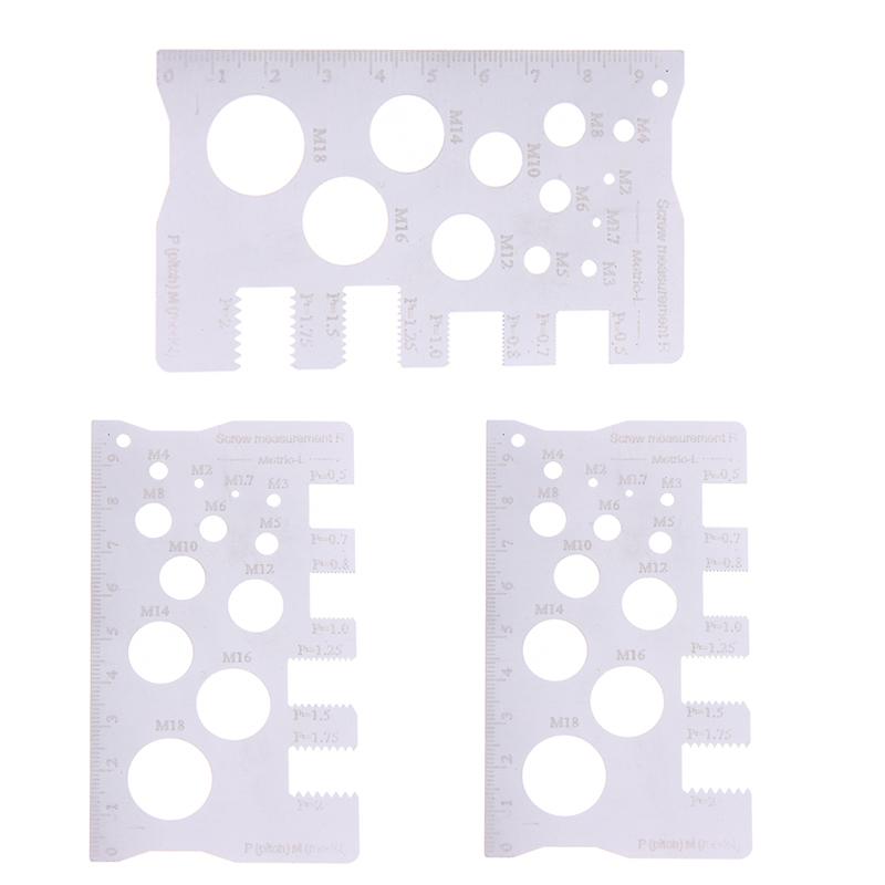 3/2/1Pcs Ruler Screw Measuring Ruler Precise Pitch Measurement Thread Gauge Screw Measurement Ruler Stainless Steel Measuring