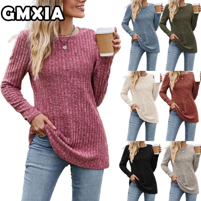 Fashion Women's Fashion Casual Solid Color Print Long Sleeve O Neck Blouses & Shirts