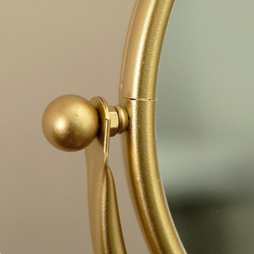 360° Rotatable Makeup Mirror Oval Desktop Stand Mirror Iron Art Bow Vanity Mirror  TableTop