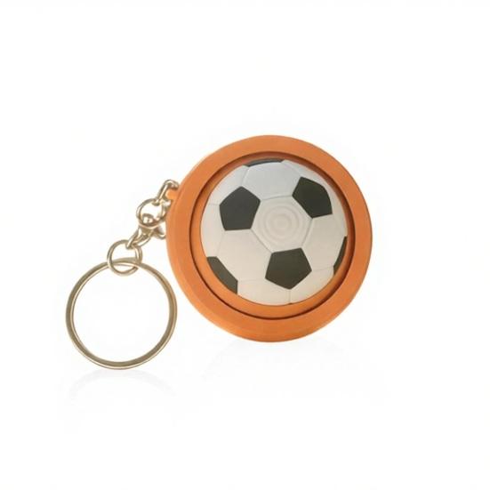 3D Printed Football Keychain, Mini Rotatable Football Fidget Keychain, Compact Stress Relief Sports Ball Key Chain for Keys Backpack Wallet Gift