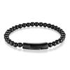 European and American Men's Multi-layer Bracelet Black Cowhide Woven, Natural Stone Matching, Genuine Leather Bracelet Leather Rope