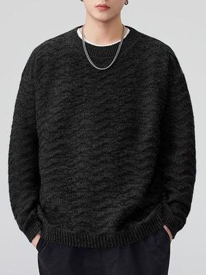 Danbaoni Men's Sweater | High-End Winter Solid Color Casual Loose Knit Pullover