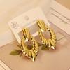 European American Trendy Cross-Border Punk Cold Wind Stainless Steel Earrings Geometric Irregular Drop Fashion Jewelry