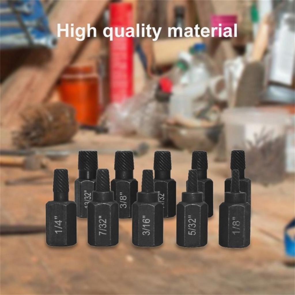 Damaged Screw Extractor Set 10pcs Stripped Kit For Broken Bolt Screw All-Purpose Metal Remover Set Gifts For Men