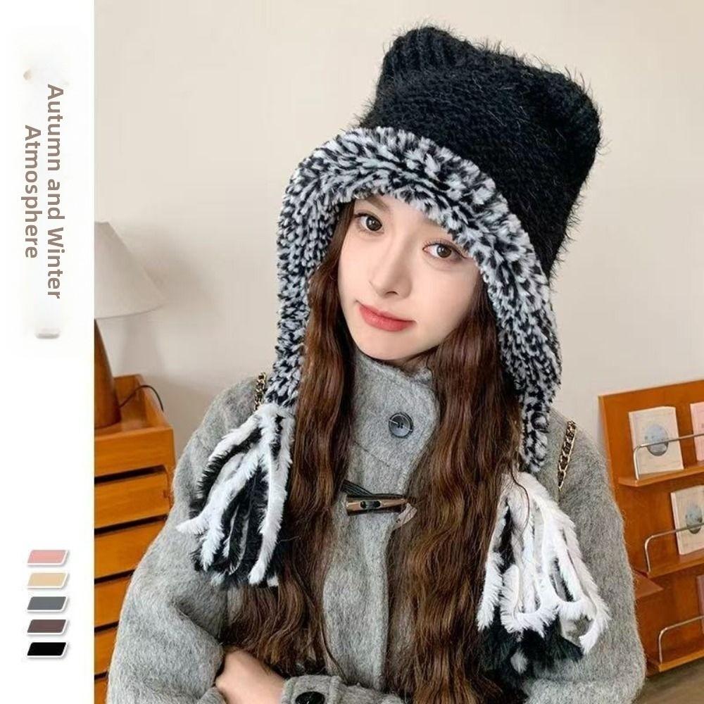 Cat Ears Ear Protection Hat Korean Style Knitted Warm Hat Fashion Winter Pullover Hats  Outdoor