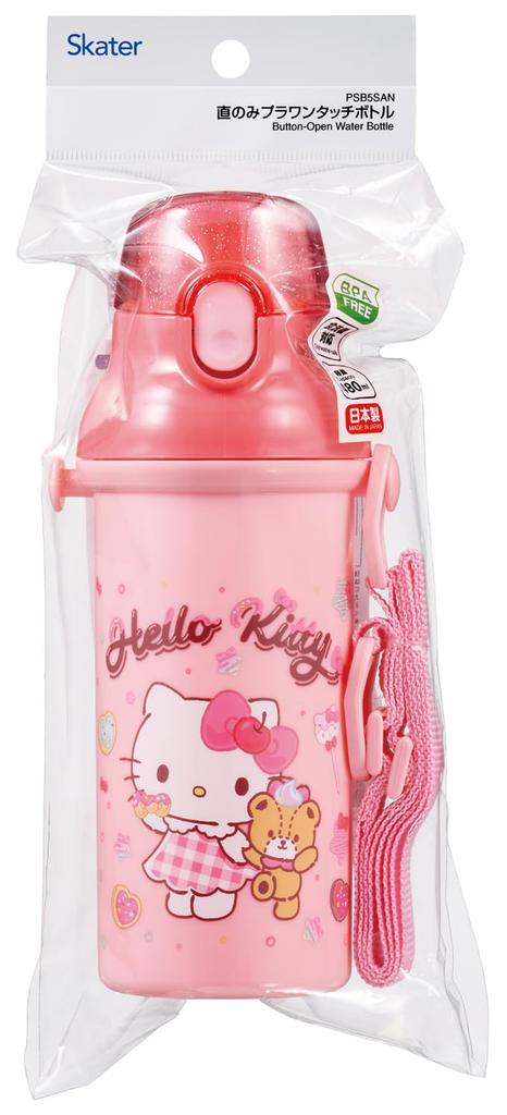 Skater Direct Drinking Water Dishwasher Made in Sanrio Hello Kitty Fancy Snacks Children's Bottle, Plastic, 480ml, One-Push Opening, Safe, Japan, &