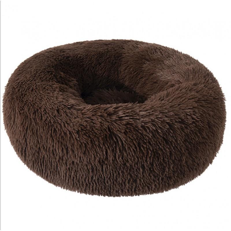 Soft Plush Round Pet Bed Dogs Cats Washable Cozy Nesting Cushion In Multiple Colors Sizes