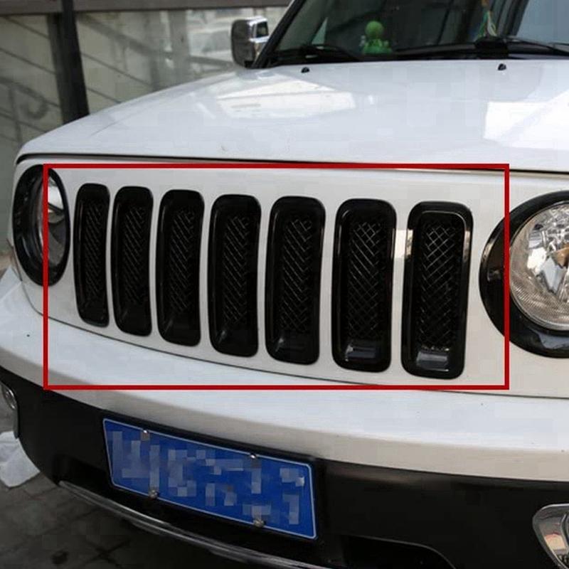 7-teiliges Frontgrill-Abdeckungs-Gittereinsatz-Set für 2011-2016 Jeep Patriot