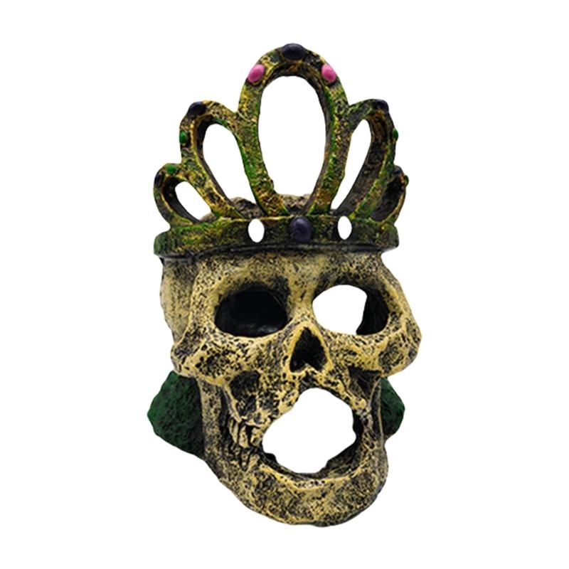 Skull Head Aquariums Decoration Personality Aquascaping Ornaments Hide Cave for Distinctive Aquariums Environment
