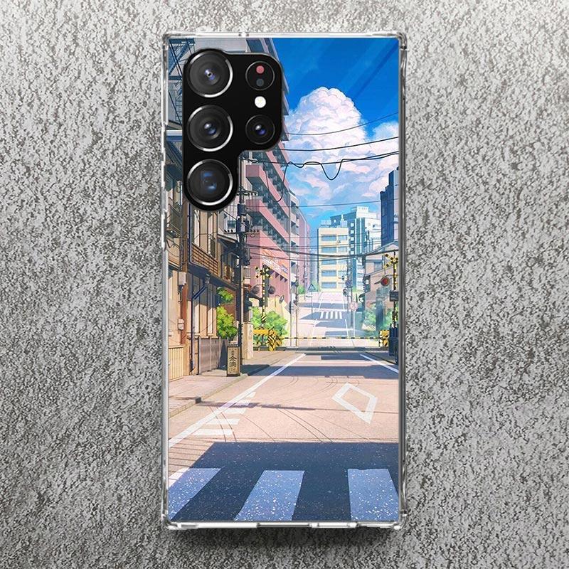 Coque de téléphone Esthétique Anime Paysage Pour Samsung Galaxy S25 S24 S23 Ultra S22 Plus S21 S20 FE S10 + S25Ultra S24U Coque Souple