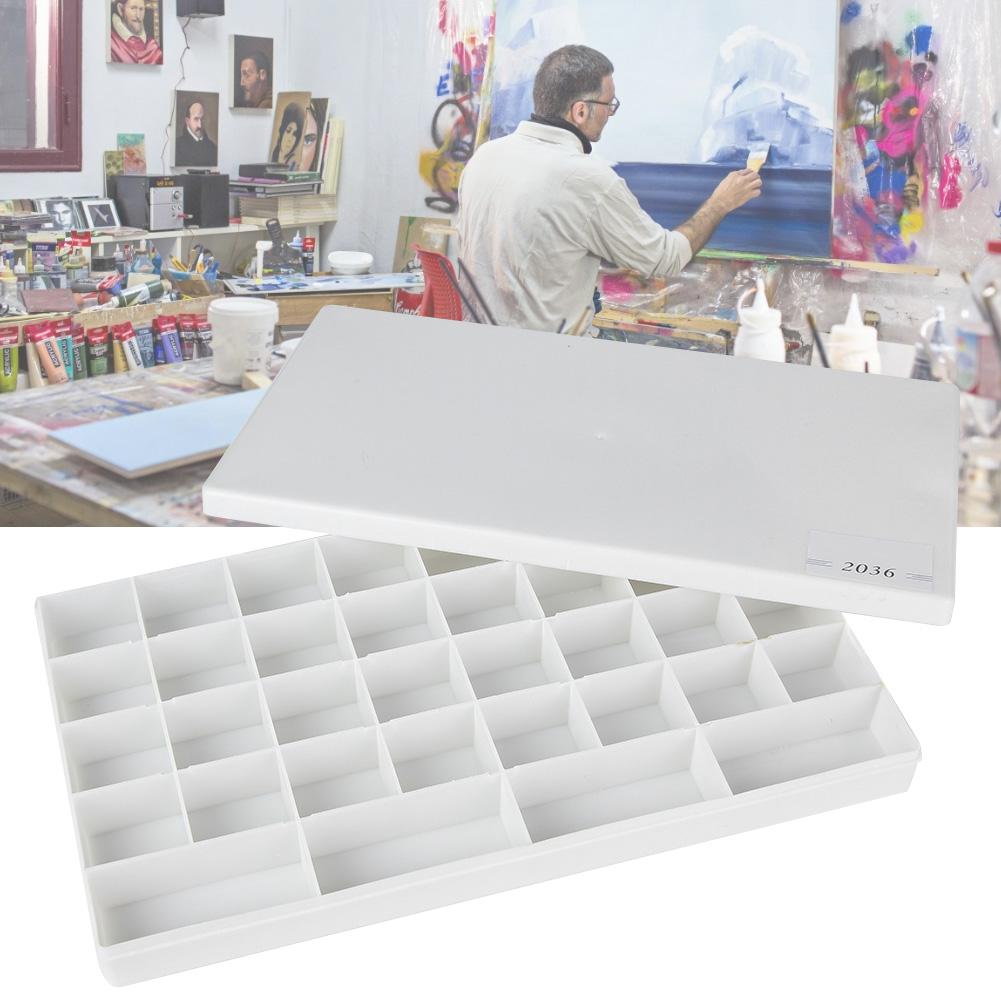 Square Pigment Paint Box Color Mixing Painting Palette for Watercolor Gouache Acrylic(36 Grids)
