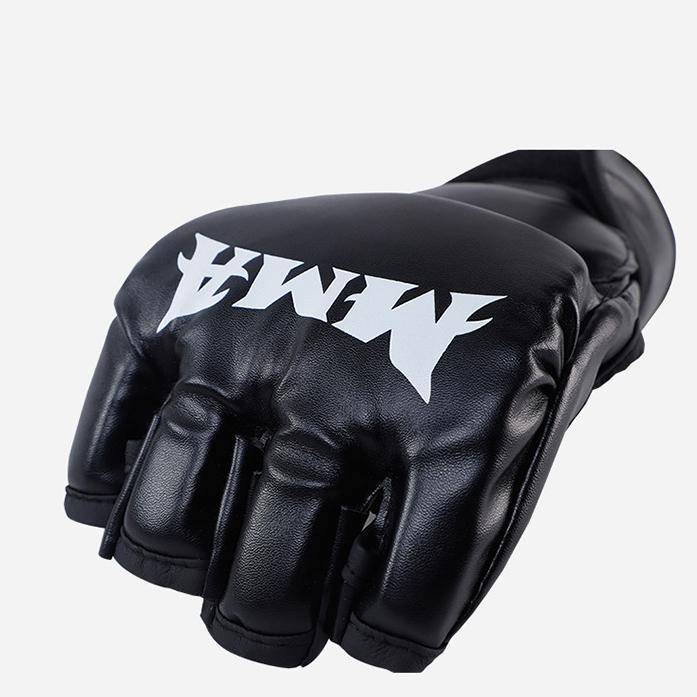 1 pár Půlprsté pěsti Dobrý tlumicí výkon Dutá dlaň Zesílené boxerské rukavice Černé MMA