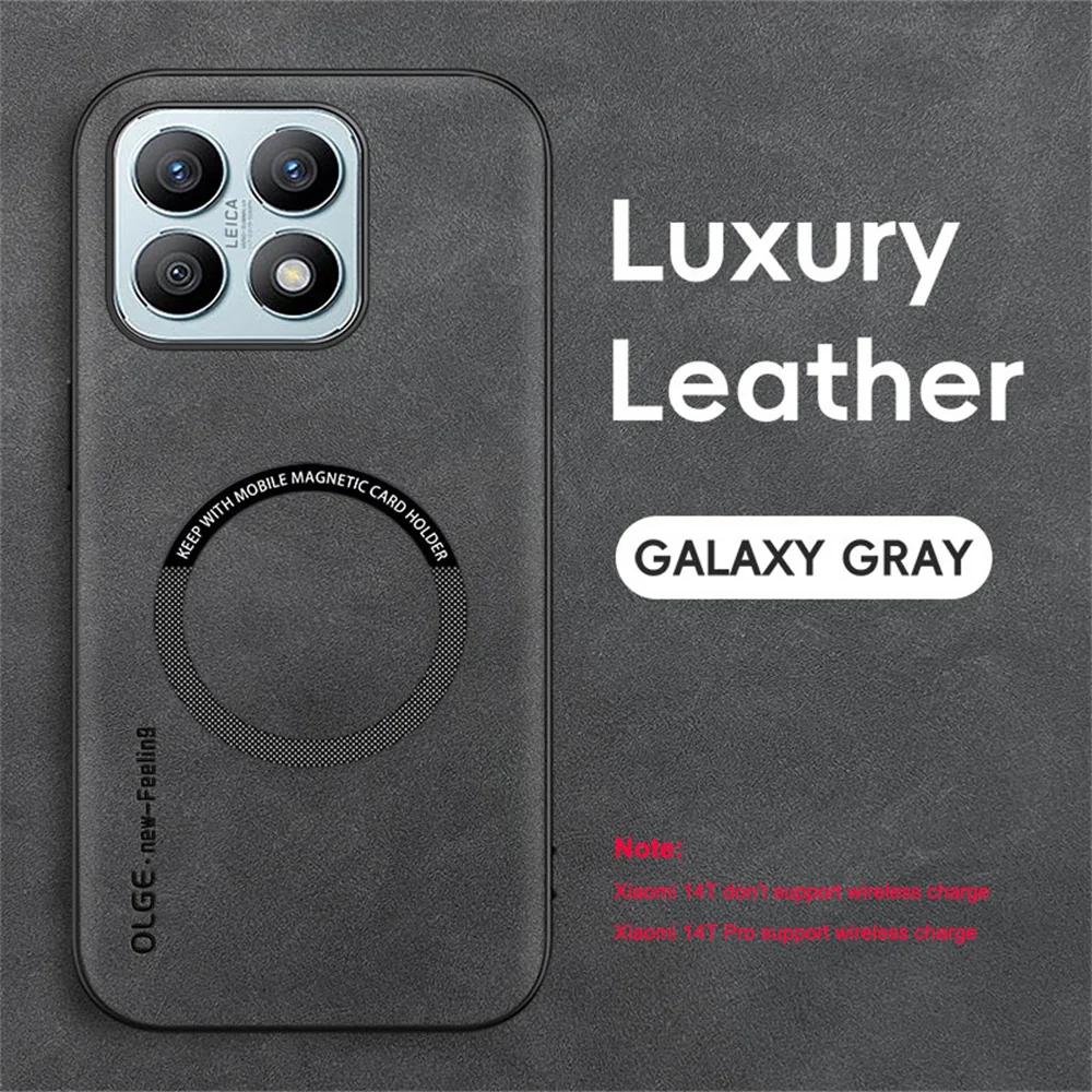 Magsafe Schaffell Leder Telefon Fall Für Xiaomi 15 14T 14 13T 13 12 11 Pro Ultra Magnetische Abdeckung Für xiaomi 14 13T 14T Pro Fälle