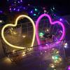 Non-Toxic Pink Usb Atmosphere Led Neon Light Sign Heart Shape Wall Mounted Night Light For Valentine'S Day Bar Bedroom Living Room
