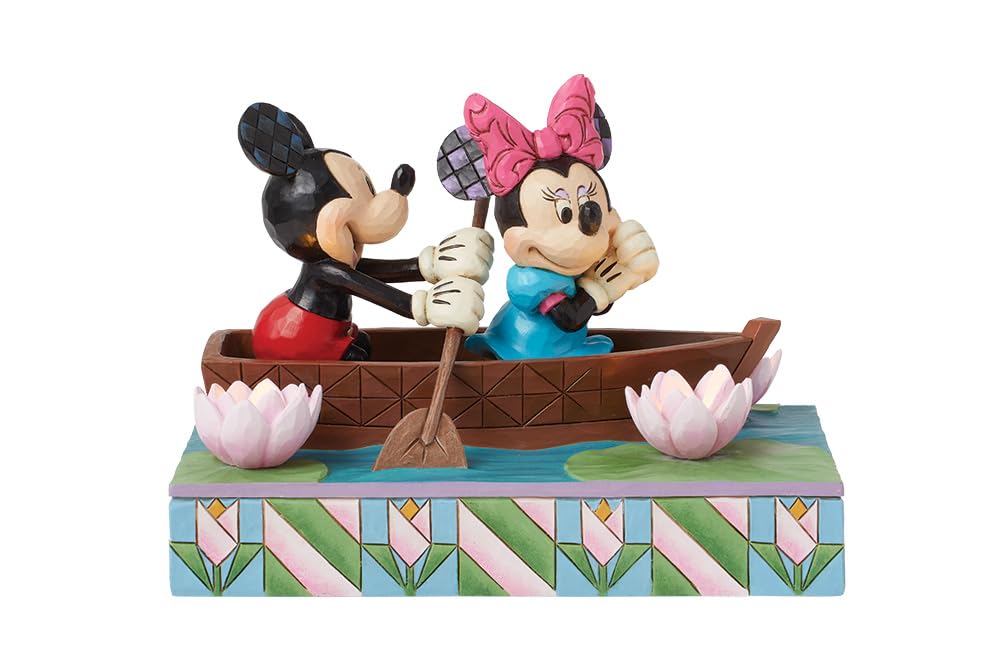 Disney Traditions Mickey Minnie LED Love Rowboat 6016328 &