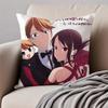 Cute Romance Anime KKaguyasama Love Is War Cushion Cover Pillowcase Antidustmite Invisible Zipper Short Plush Sofa Cushion