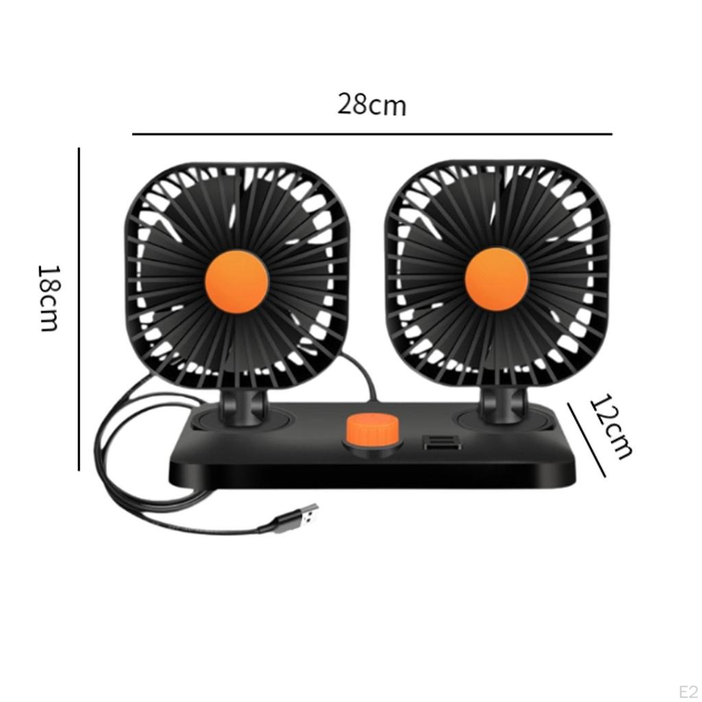 12/24V Automatyczny wentylator chłodzący Podwójna głowica Łatwa instalacja Cicha elektryczna cyrkulacja powietrza do kampera