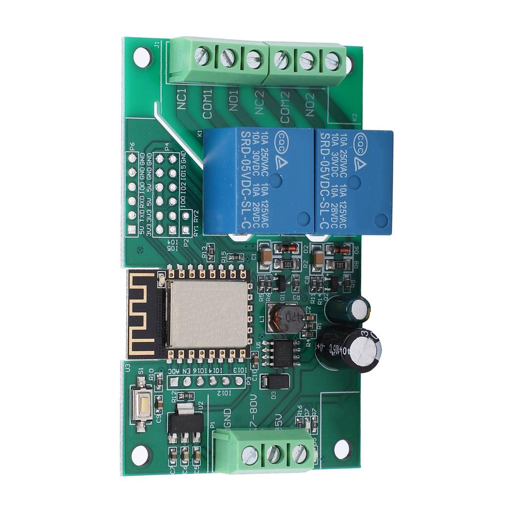 Modul Releu Wi-Fi Dual Canal PCB 880V pentru ESP8266 Dezvoltare Secundară Învățare