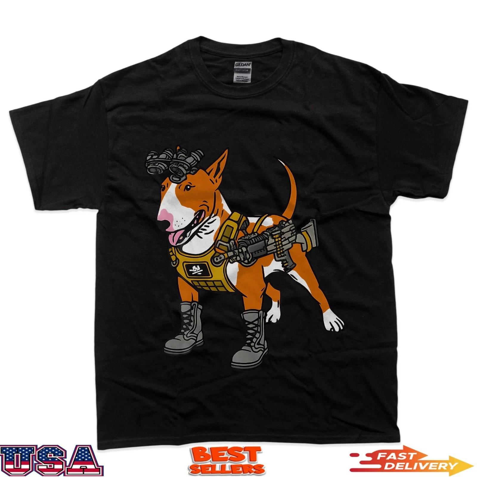 

Funny English Bull Terror Tactical Dog Military Style T-Shirt 4XL