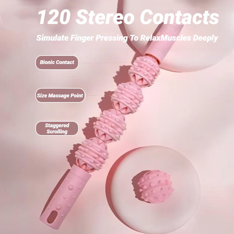 1/4 Ball Roller Massage Stick for Muscle Relaxation Yoga Fitness Wolf Tooth Fascia Release Calves Thighs Quadriceps Arms Forearms