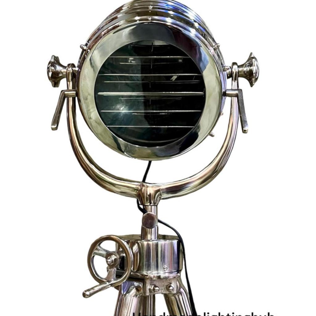 Royal Master Replica Handmade Spotlight Searchlight Industrial Chrome Big Tripod Nautical Floor Lamp Large Corner Home Decor Accent