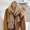 Pleated Scarf Women Autumn Winter Long Solid Color Shawl