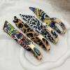 IngeSight.Z 4 Farben Klassisches Retro-Leopardenmuster Schalband Verstellbares Breites Armband Hip Hop Metall Offener Armreif Armreifen Schmuck
