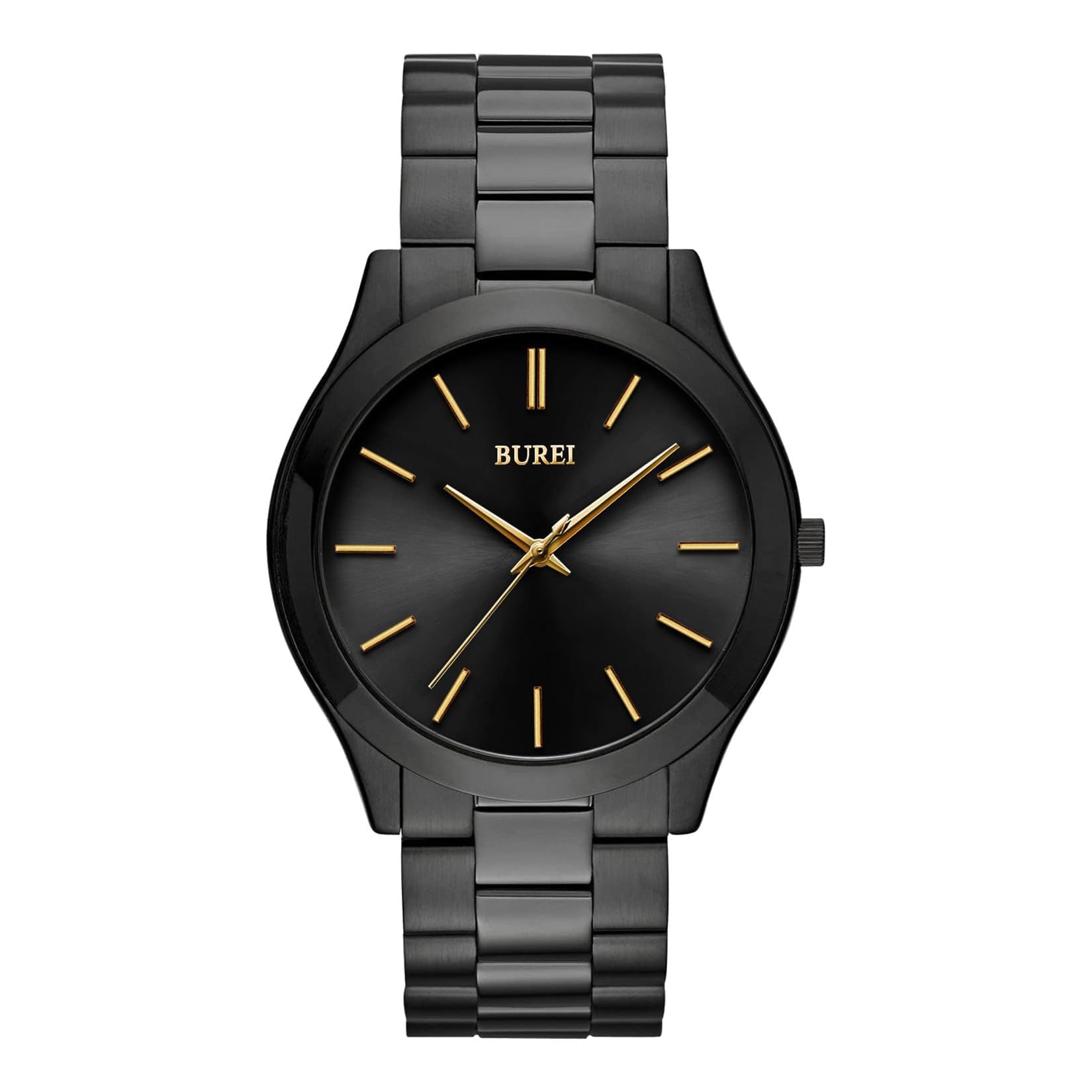 

BUREI Analog Quartz Simple and Large Black Popular and Stylish for Business and Gift Men s Watch, Stylish, Waterproof, Dial, Dial, Gentlemen, Casual,