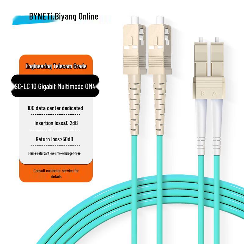 BYNET OM4 Multimode Duplex Fiber Optic Patch Cable