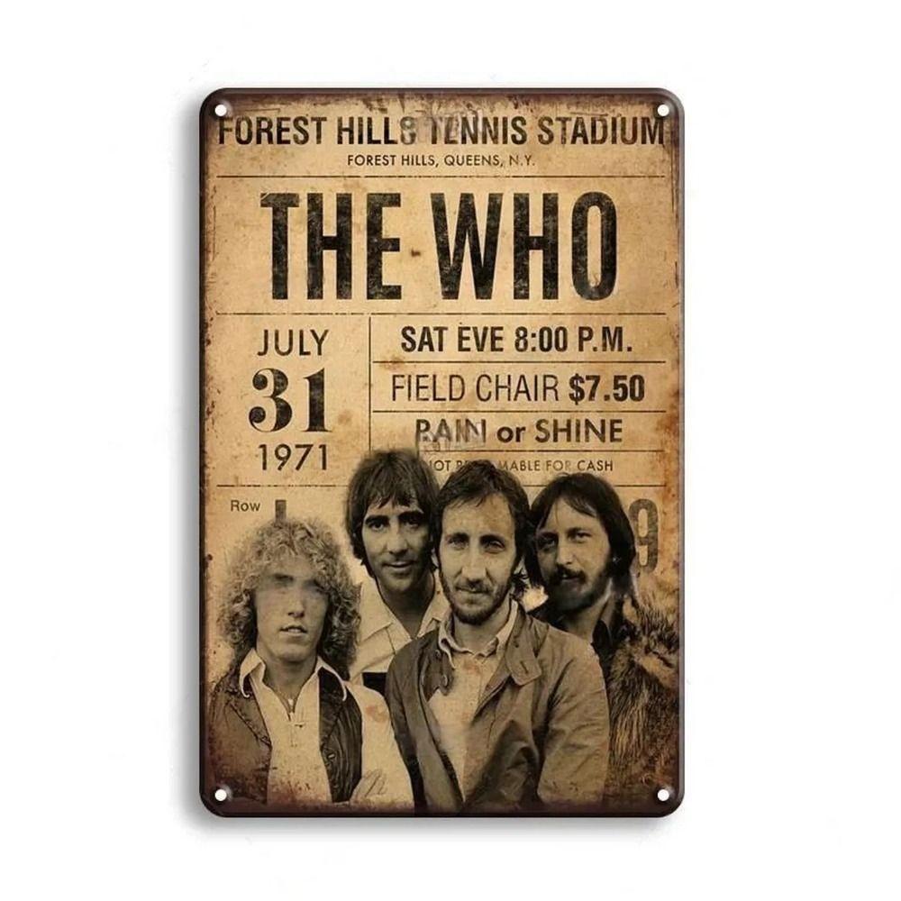 Rock Band Tin Signs, Metal Music Wall Decor 20x30cm