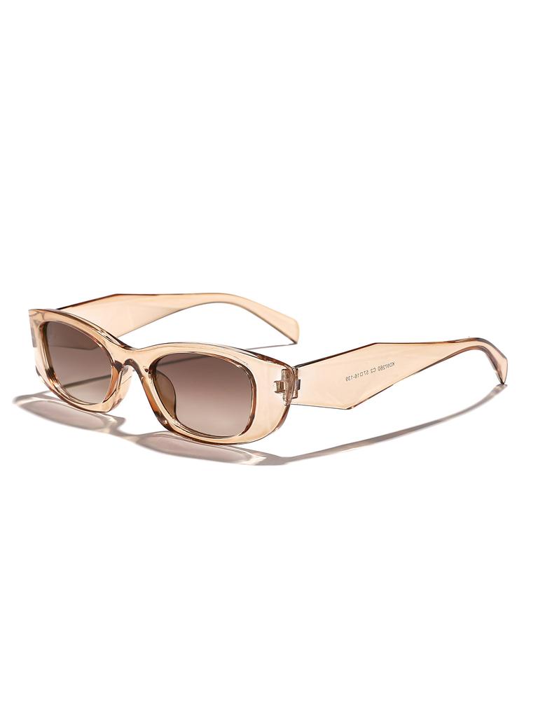 Men's Retro Rectangular Sun Glasses Narrow Frame UV Protection for Driving Beach& Casual Daily Fashion Looks KJ119