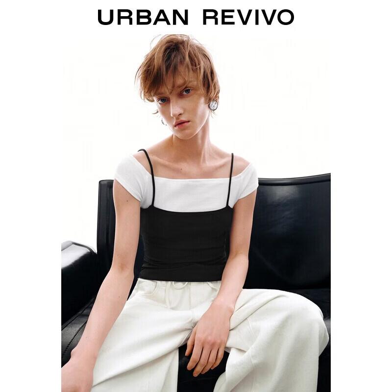 Women s Slim Fit Faux Two-Piece Short Sleeve T-Shirt XL
