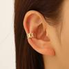 Clip per orecchio retrò francese a doppio strato in lega senza buco: Ear Cuff Semplice da Donna, Stile Freddo, di Nicchia Coreano, Temperamento