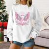 Women's Casual Long Sleeve Printed Pullover Sweatshirt Loose Fit Round Neck Top for Everyday Wear