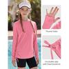 CHARMLEAKS Rash Guard for Girls Long Sleeve Swim Shirt UPF 50+ Sun Protection Teen Girls Swimsuit Athletic Shirts 7-16Y