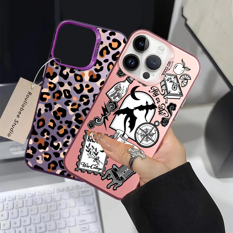 Back Phone Cover Case for iPhone 17 Pro Max 15 Plus XS 12 Air 14 13 Pro 16 11 XR Leopard Print Logo