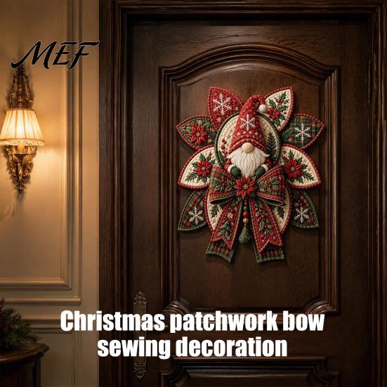 DIY Heimdekoration Nähen Weihnachtssteppdecke Schleifen-Set, 3D Handgemachtes Dekorationsobjekt, Vorgeschnittene Bastelmaterialien für Anfänger Stoff Und Schritt-für-Schritt-Anleitung